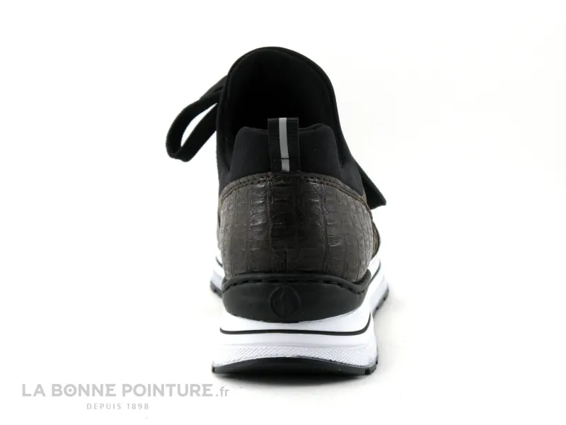 Achat chaussures Rieker Femme Basket, vente Rieker N6983-24 Bronze Nougat Crocodile - Basket compensee Femme