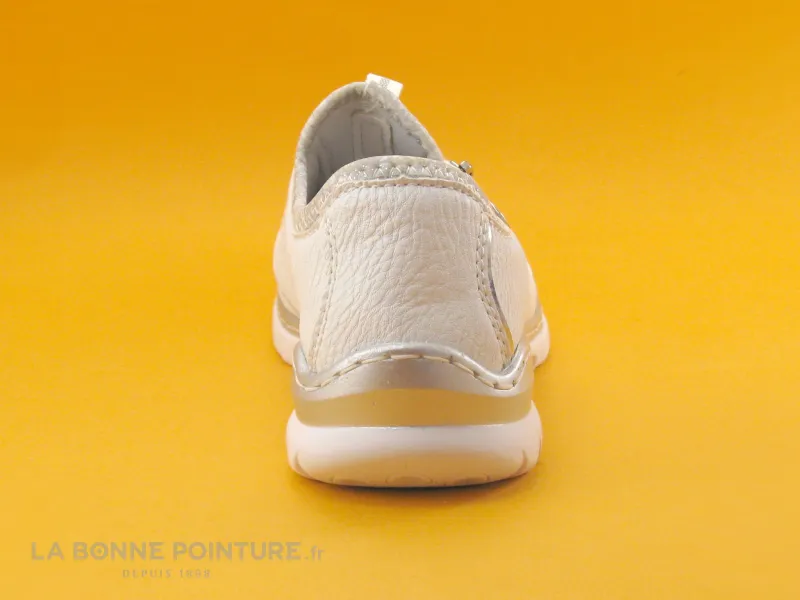 Achat chaussures Rieker Femme Chaussure basse / Derby, vente Rieker L32P2-80 Blanc - Argent - Basket confort Femme