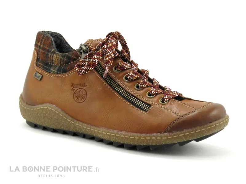 Achat chaussures Rieker Femme Chaussure montante, vente Rieker L7516-24 Cayenne Whisky - Chaussure montante zippee