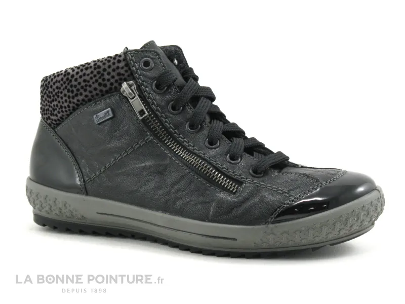 Achat chaussures Rieker Femme Chaussure montante, vente Rieker M6143-01 Noir - zip - Basket montante