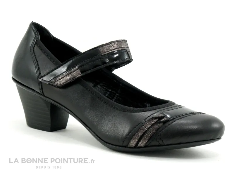 Achat chaussures Rieker Femme Escarpin, vente Rieker 45080-01 Cristallin - Escarpin noir - Bride velcro