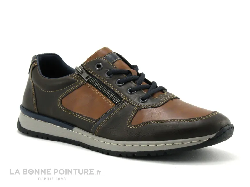 Achat chaussures Rieker Homme Basket, vente Rieker B5124-25 - Marron fonce - Marron clair - Basket Homme