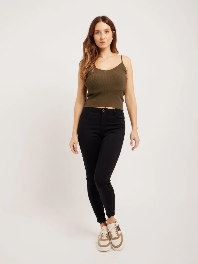 Jean mid waist noir