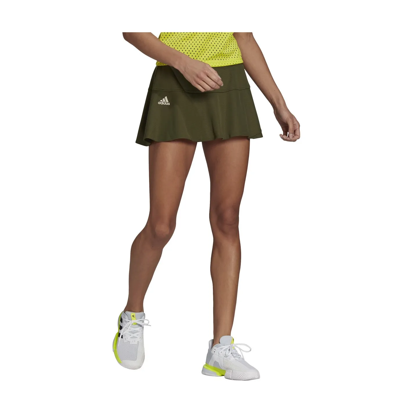 Jupe ADIDAS Femme avec Shorty HEAT.RDY PRIMEBLUE MATCH Kaki PE 2021