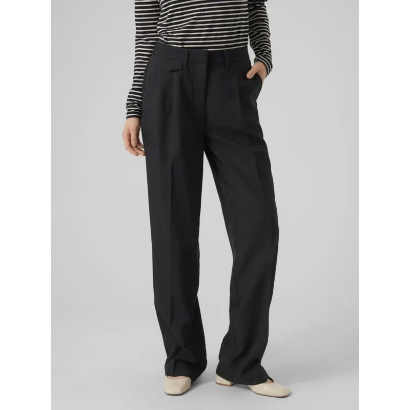 Pantalon large droit tiril noir femme - Vero Moda | wimod