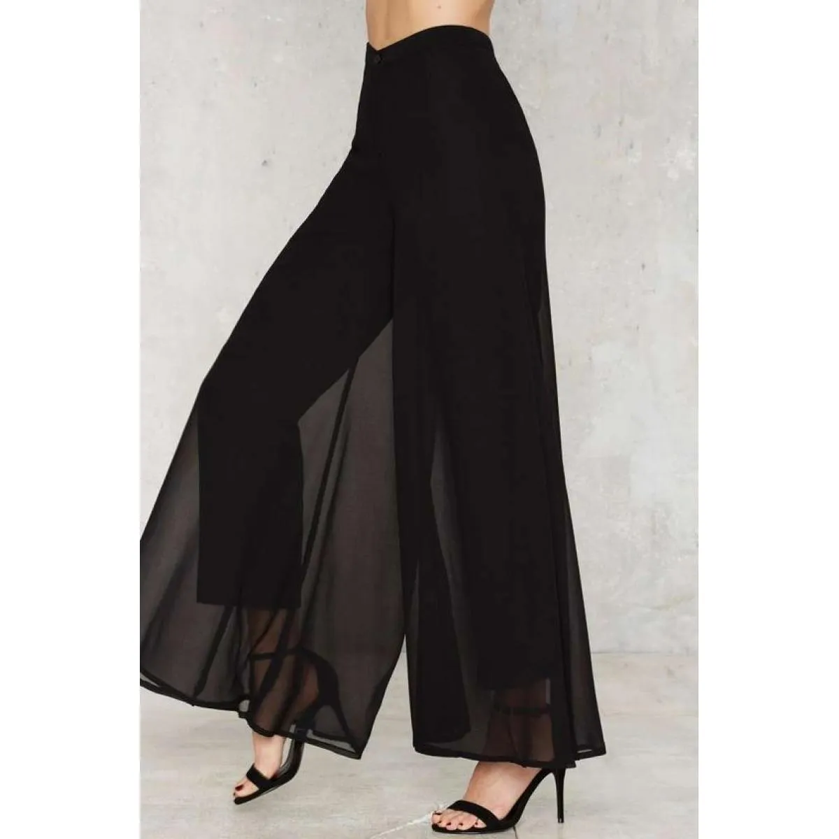 Pantalon long élégant Veronna, noir