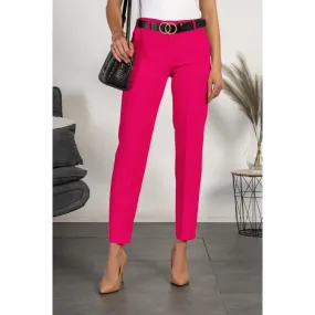 Pantalon long élégant à jambes droites Tordina, fuchsia