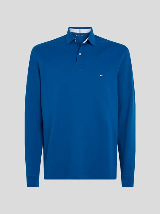 Polo Bleu Manches Longues Tommy Hilfiger Grande Taille  homme grande taille - Capelstore