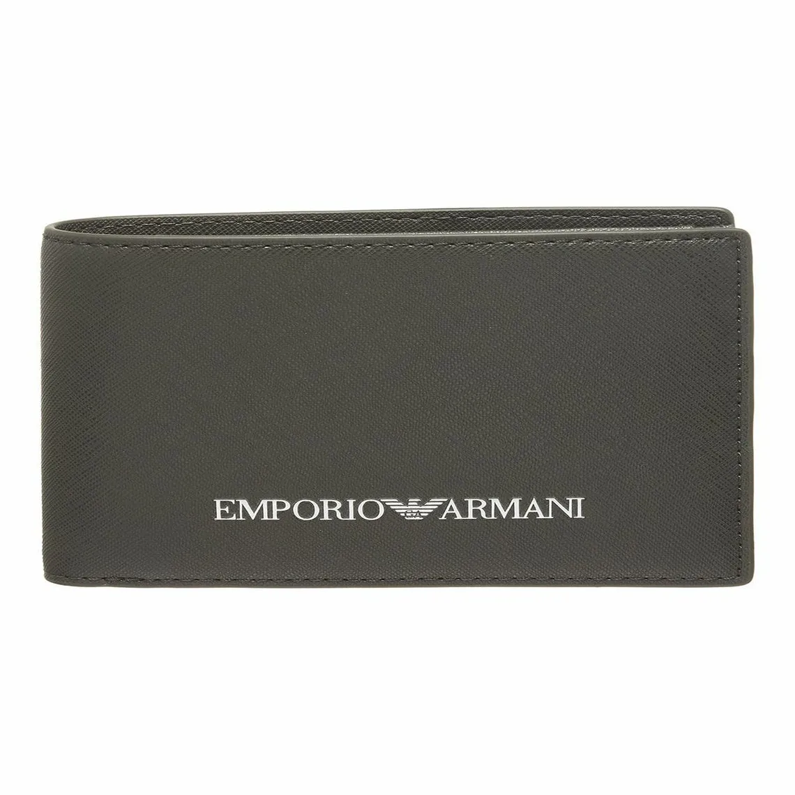 Porte-Monnaie - Bi-Fold Wallet noir en cuir Emporio Armani - Porte-monnaie Homme sur MenCorner