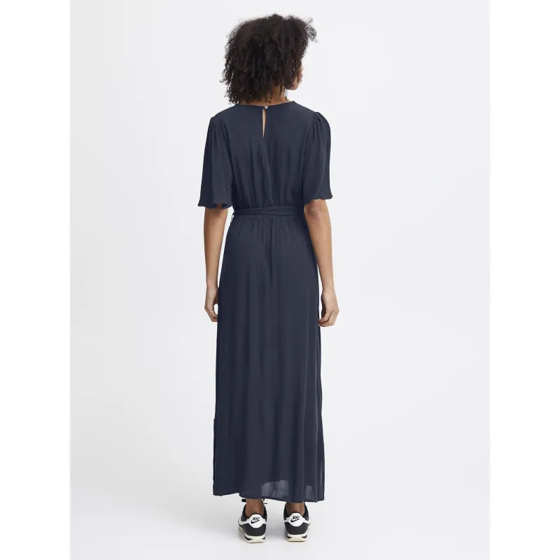 Robe mi-longue marrakech bleu marine femme - Ichi | wimod