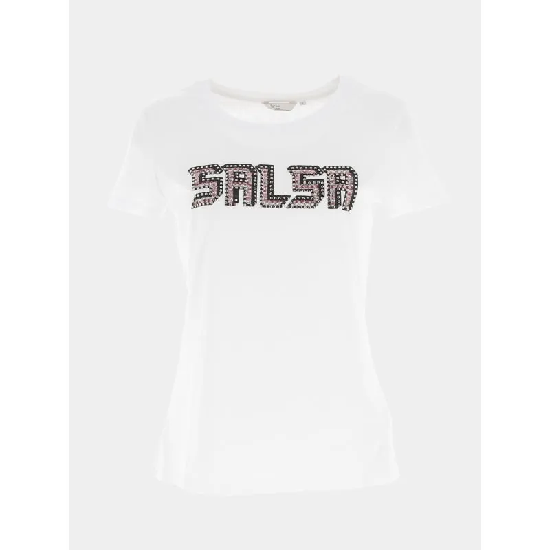 T-shirt crewneck uni petit logo beige femme - Champion | wimod