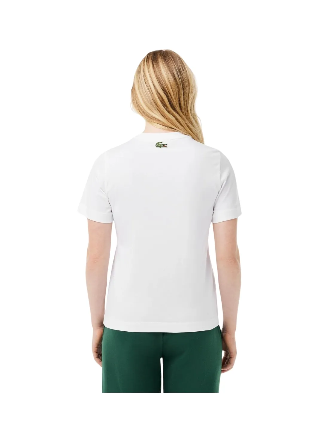 T shirt femme Lacoste Ref TF7267 001 Blanc