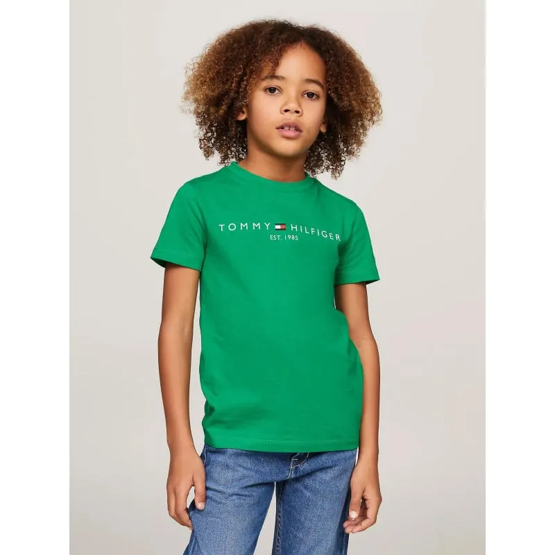 T-shirt logo classique vert garçon - Tommy Hilfiger | wimod