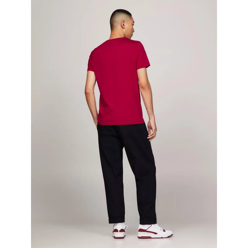 T-shirt tommy logo bordeaux homme - Tommy Hilfiger | wimod