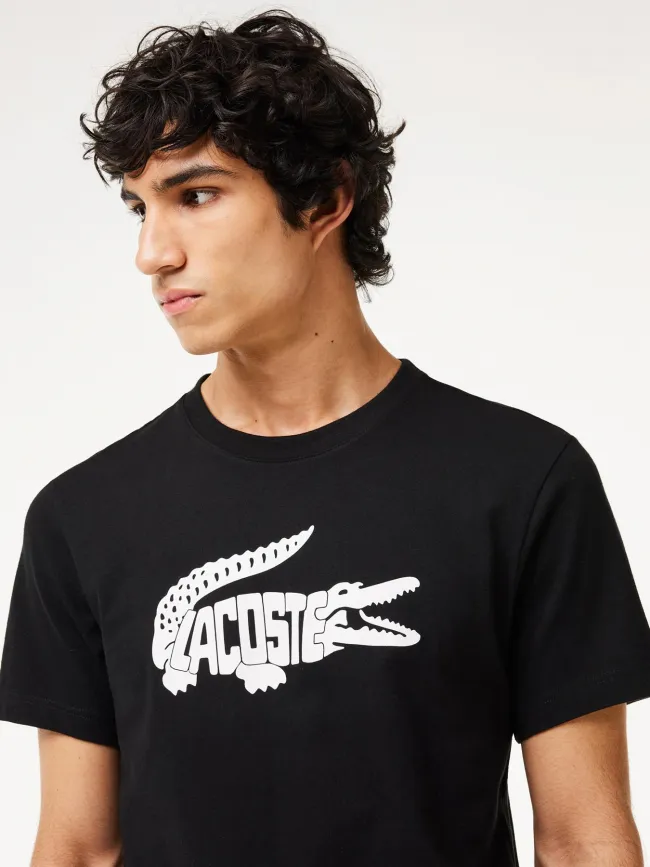 T-shirt ultra dry imprimé logo croco noir homme - Lacoste | wimod
