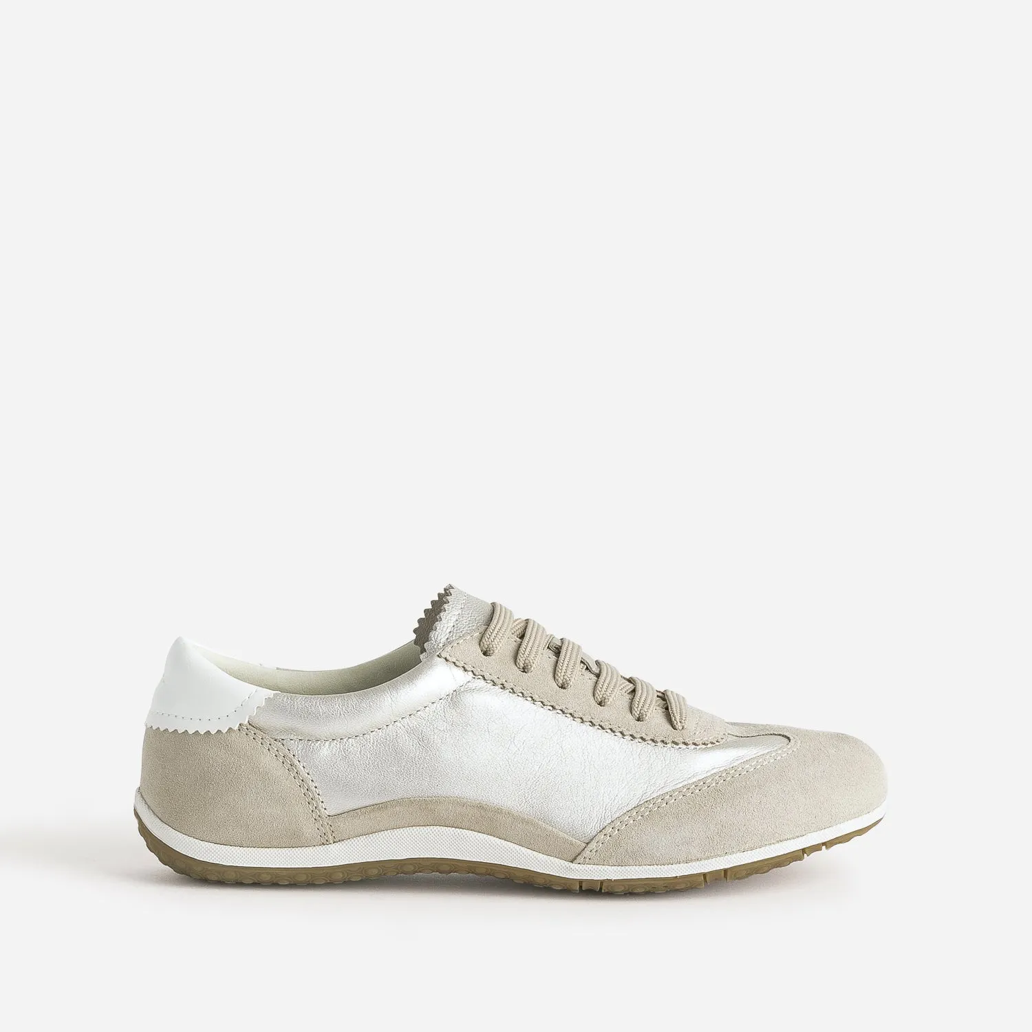 Tennis GEOX beige dorée bi-matière - Baskets / Tennis Femme | ERAM