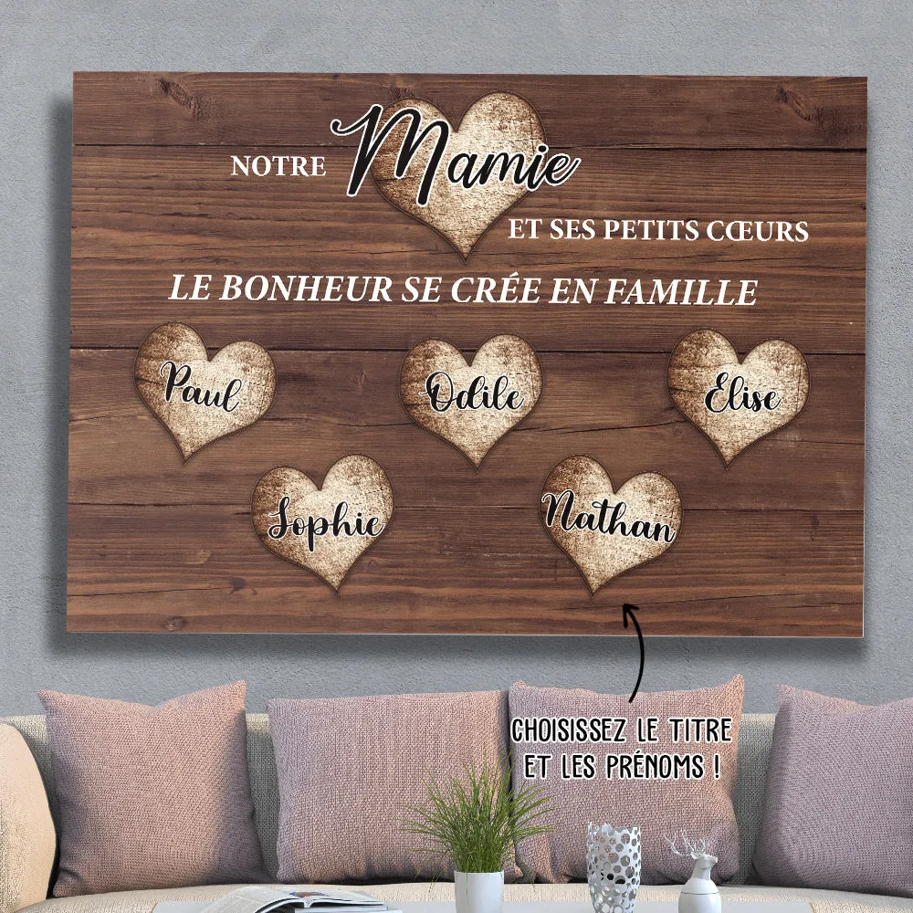 Toile Personnalisée - Les Petits Cœurs De Mamie/Maman