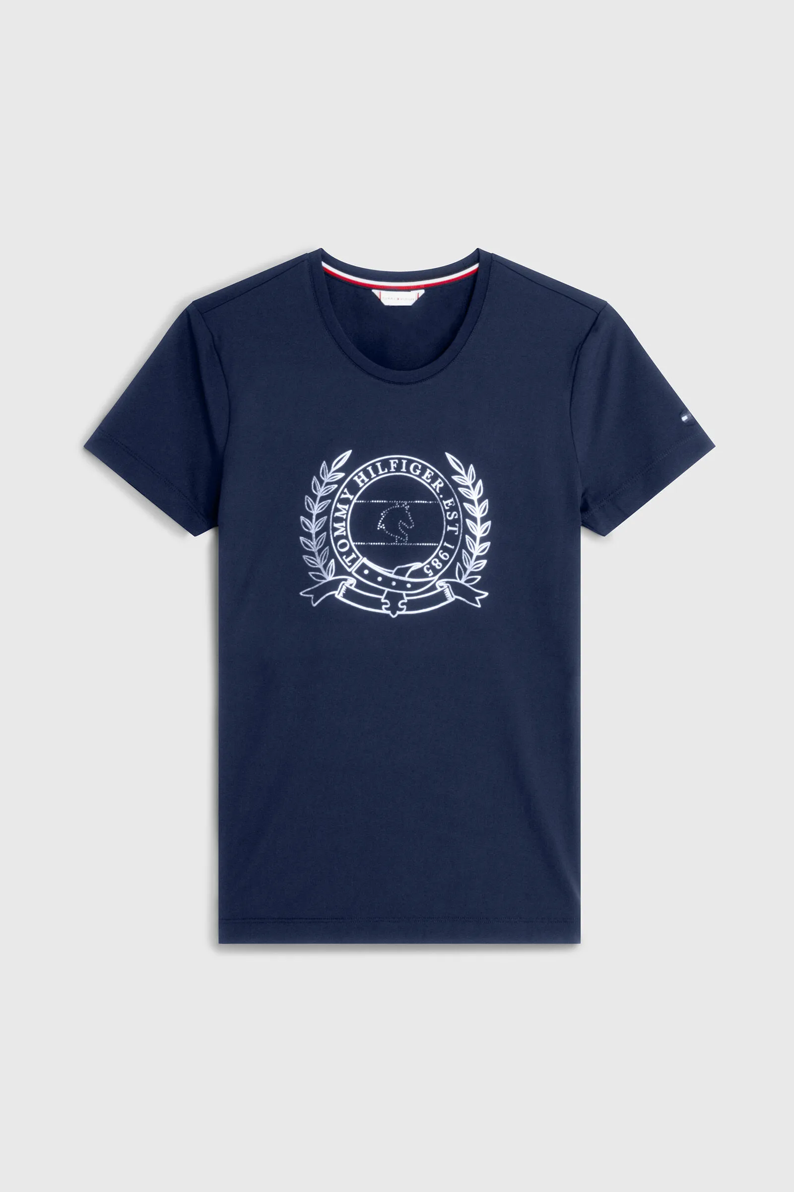 Tommy Hilfiger Equestrian T-shirt pour femme Crest Strass Performance